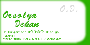 orsolya dekan business card